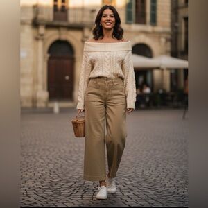 Denim Pants- The Wide-Leg Crop Patch
Pocket Pants (Washed Sage) Size 10